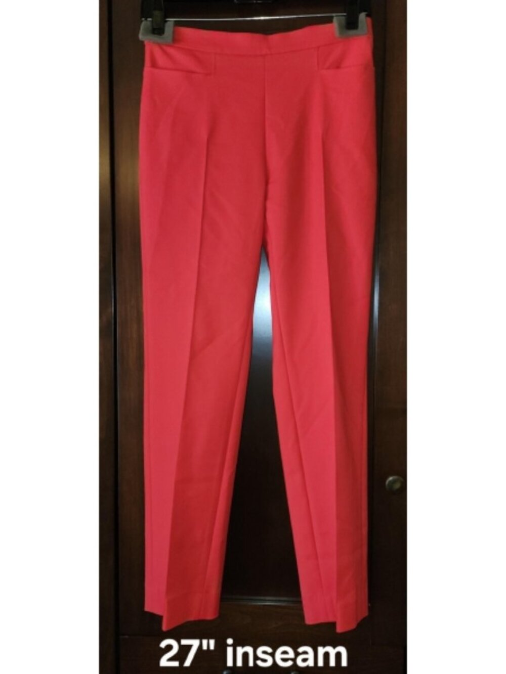 NWT Akris punto Franca Cotton Techno Stretch Slim Ankle Pants Lipstick 2
